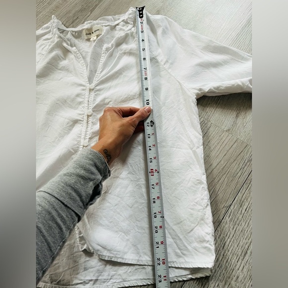 Cloth & Stone ruffle collar raglan sleeve shirt S - Picture 4 of 9